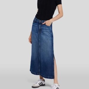 7 For All Mankind Denim Lustre Midi Skirt